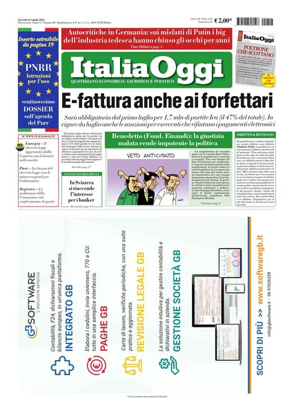 Italia oggi : quotidiano di economia finanza e politica